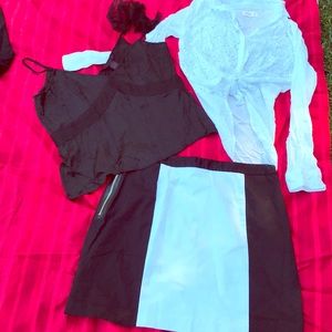 OUTFIT- 1 skirt & 2 tops size 14 skirt & M/L tops
